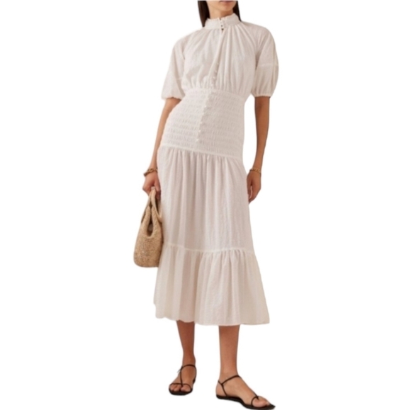 Significant Other Freya Tiered Maxi Dress, Almond Check, Size 8, NWT - Picture 1 of 15
